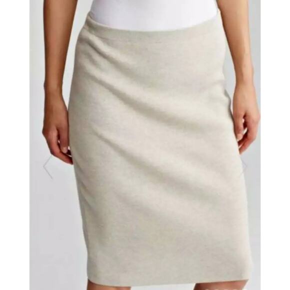 Eileen Fisher The Icons Washable Wool Crepe Pencil Skirt Sea Salt Women’s Large - Picture 3 of 7